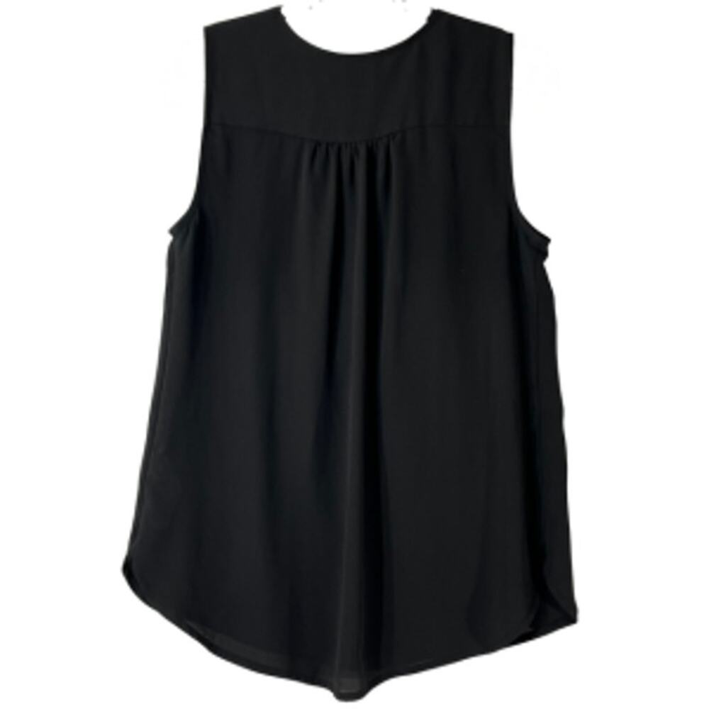 J.Crew Black Sleeveless Smocked Faux Button Blouse Size XS - Picture 3 of 7